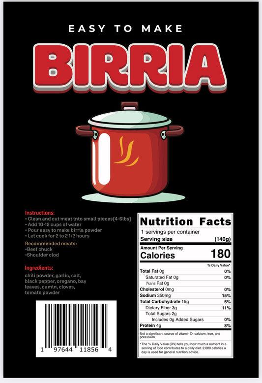 ETM Birria Mix cooks 5lbs of meat